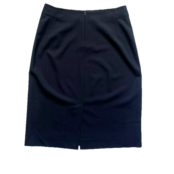 Theory Pencil Skirt Women 8 Blue Joanie Wool Blend Back Zip Unlined Classic Work - Picture 11 of 11